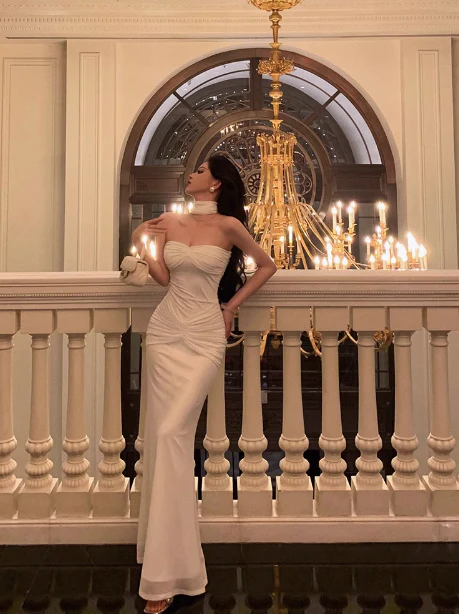 Cute Mermaid Sweetheart White Sleeveless 18th Birthday Dress Party Gown Birthday Outfits For Women DP581 - Deanwangkt