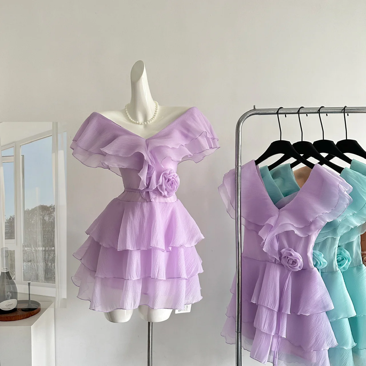 Cute A Line V Neckline Layers Summer Dress Holiday Party Outfits For Girls DP0154 - Deanwangkt