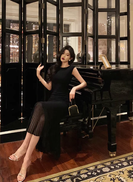 Sexy Mermaid Scoop Neckline Black 21st Birthday Dress Holiday Party Birthday Outfits For Women DP0176 - Deanwangkt