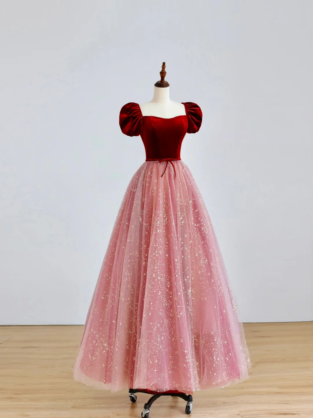 Elegant Glamour Ball Gown Sweetheart Short Sleeves Tulle Pink Prom Dress Party Dress Evening Dresses DP1518 - Deanwangkt