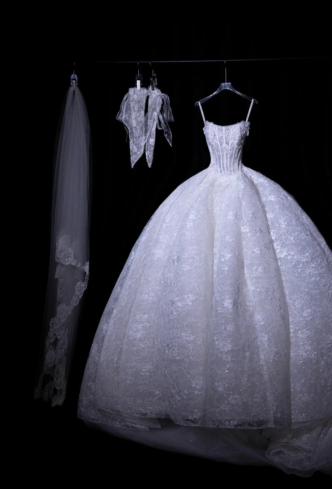 Timeless Strapless Ball Gown Lace Applique Wedding Dress Elegant White Sleeveless Bridal Dress DP2971 - Deanwangkt