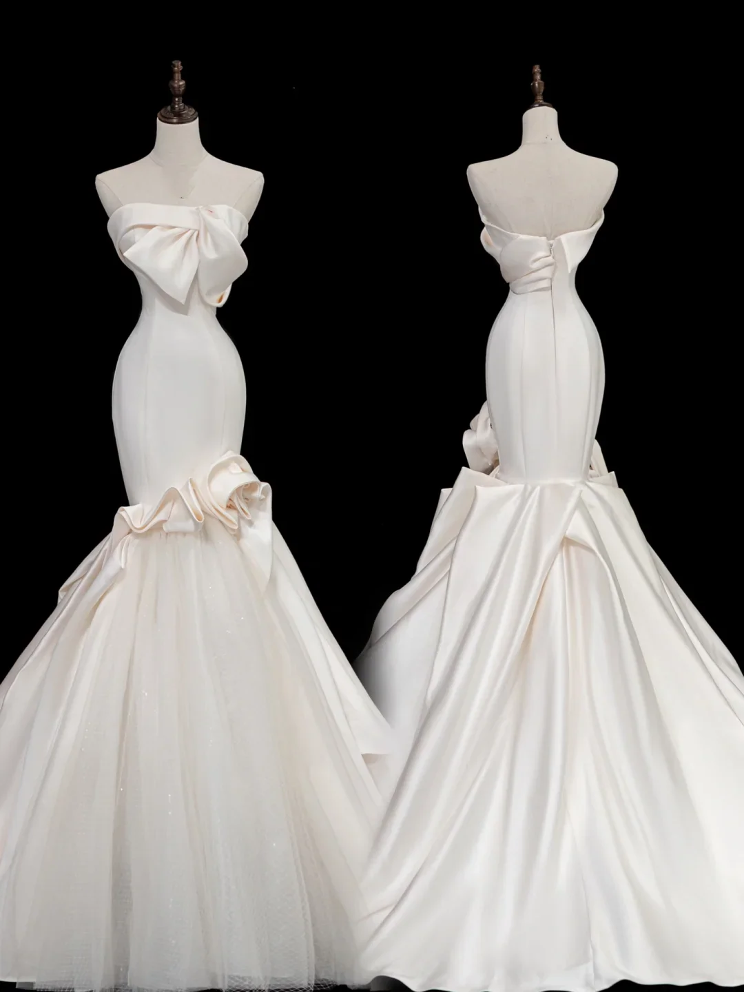 Timeless Bridal Gown Mermaid Strapless Satin Long Wedding Dresses Elegant Bridal Gowns DH874 - Deanwangkt