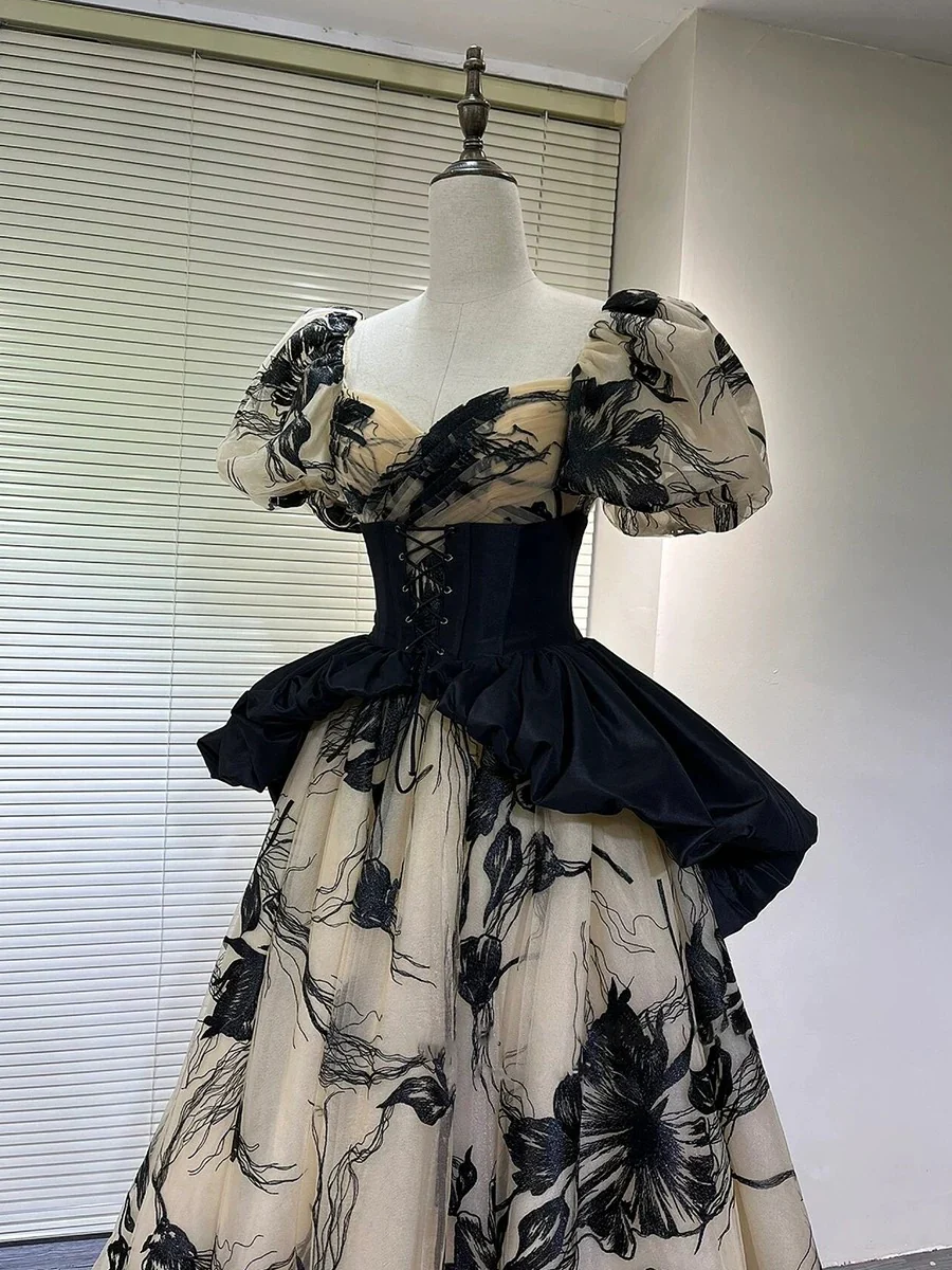 Sexy Ball Gown Off The Shoulder Champagne Elegant Tulle Long Prom Dresses H2867 - Deanwangkt