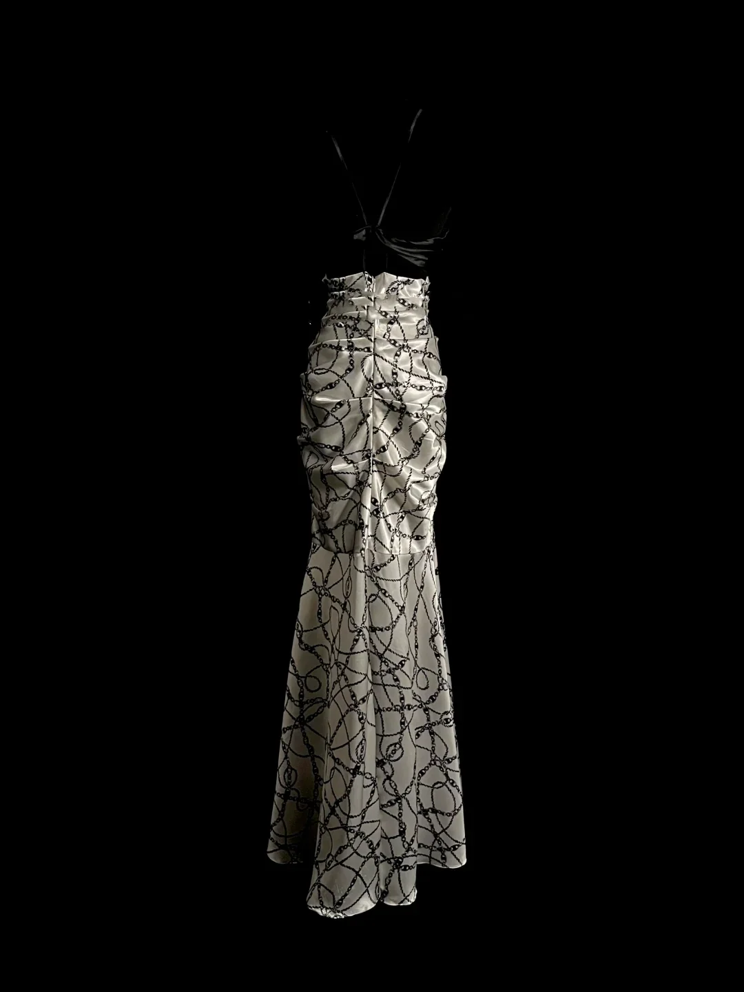 Vintage Mermaid Sweetheart Black Satin Long Prom Dresses Ruffles Evening Gowns Evening Dress DP936 - Deanwangkt