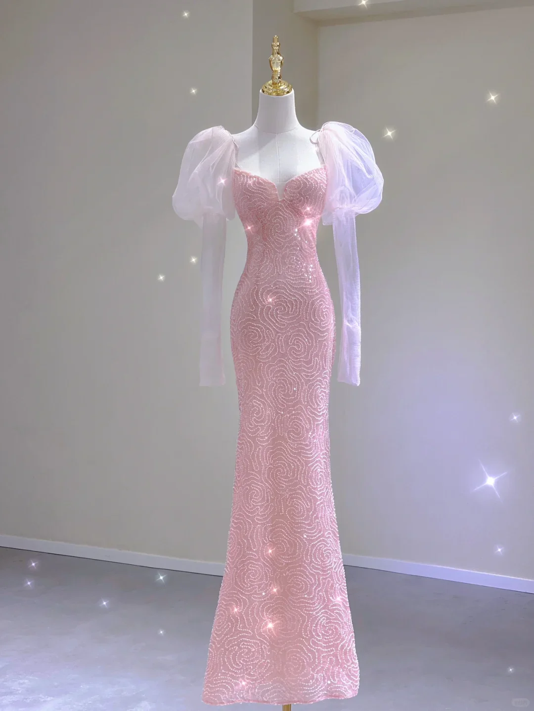 Pretty Mermaid Strapless Sequin Long Pink Prom Dresses Graduation Dress High School Classy Evening Dresses DP395 - Deanwangkt