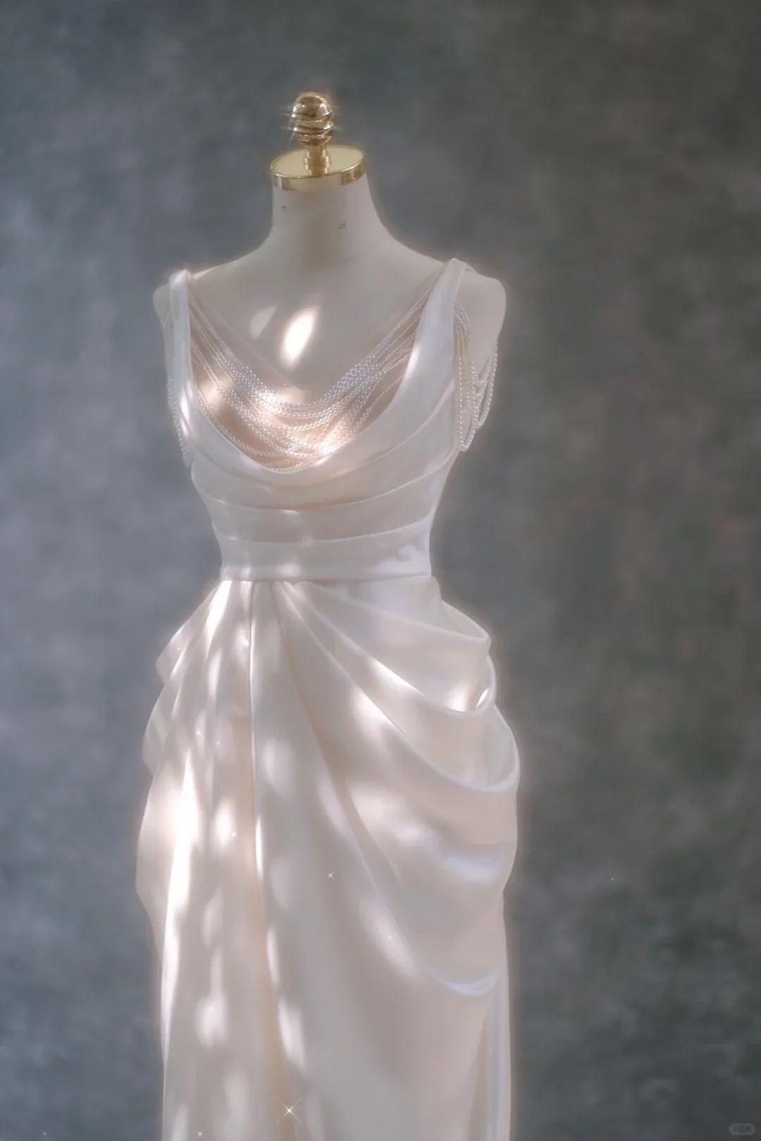 Vintage Bridal Gown Mermaid V Neck Ivory Floor Length Wedding Dresses Minimalist Bridal Gowns DP1842 - Deanwangkt