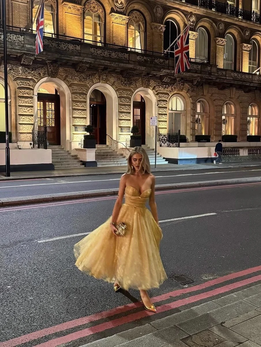 Pretty A Line Sweetheart Lace Yellow Formal Homecoming Dresses 21st Birthday Outfits Graduation Dress Cocktail Dresses DH2463 - Deanwangkt