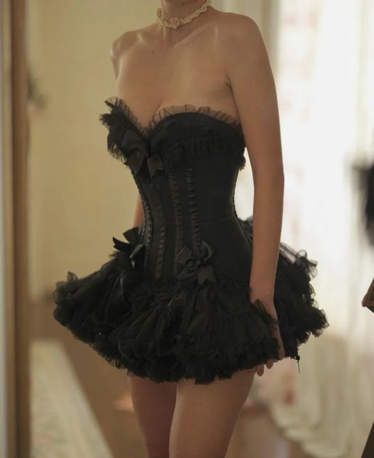 Vintage Ball Gown Sweetheart Little Black Dress Tulle Formal 8th Grade Homecoming Dresses Summer Middle School Hoco Dress Birthday Outfits W1170 - Deanwangkt