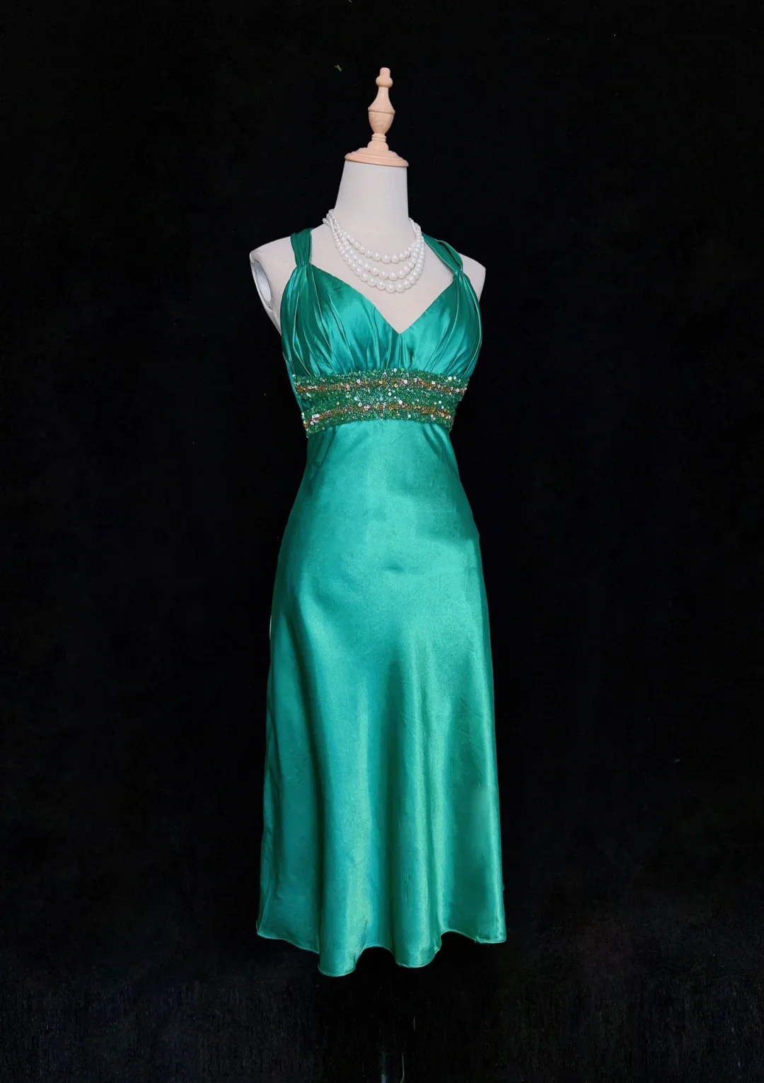 Vintage Sheath Satin Green Halter Formal 7th Grade Homecoming Dresses Middle School Short Prom Dress Hoco Outfits DH1339 - Deanwangkt