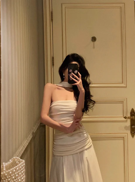 Classy A line Strapless White Sleeveless 18th Birthday Dress Party Gown Birthday Outfits Birthday Dress Ideas For Women DP552 - Deanwangkt