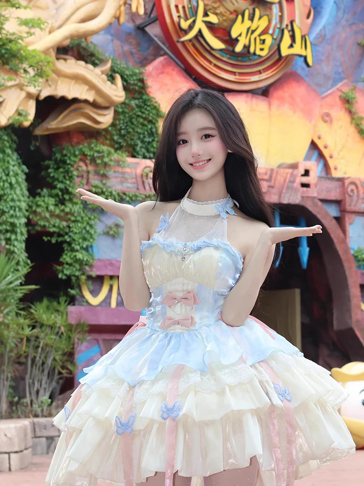 Vintage Ball Gown High Neck Short Mini Summer 18th Birthday Dress Lolita Dress Birthday Outfits W1254 - Deanwangkt