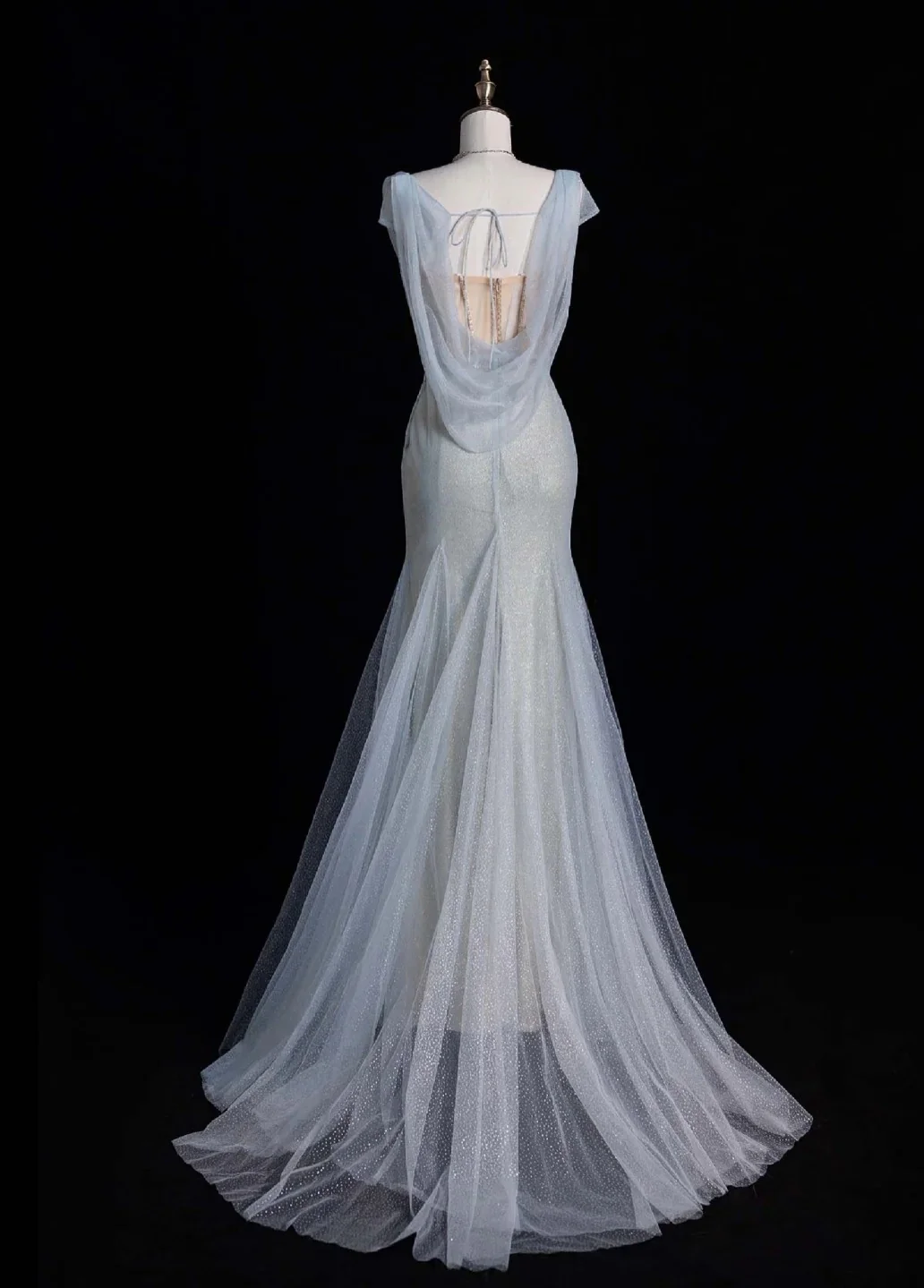 Glitter Sweetheart Mermaid Long Prom Dresses Silver Evening Dresses DP3338 - Deanwangkt