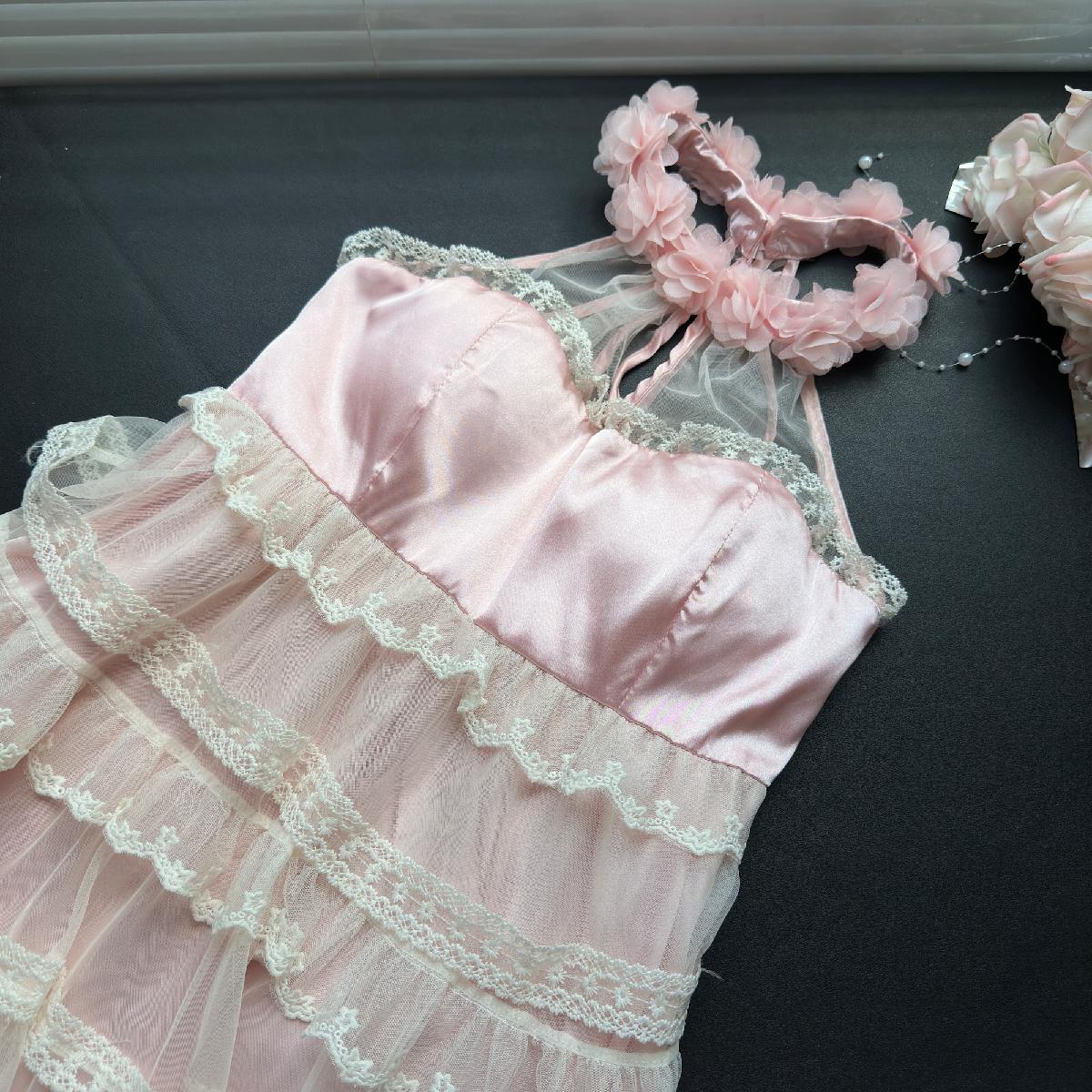 Cute A Line Square Halter Lace Summer Dress Holiday Party Outfits For Girls DP0140 - Deanwangkt