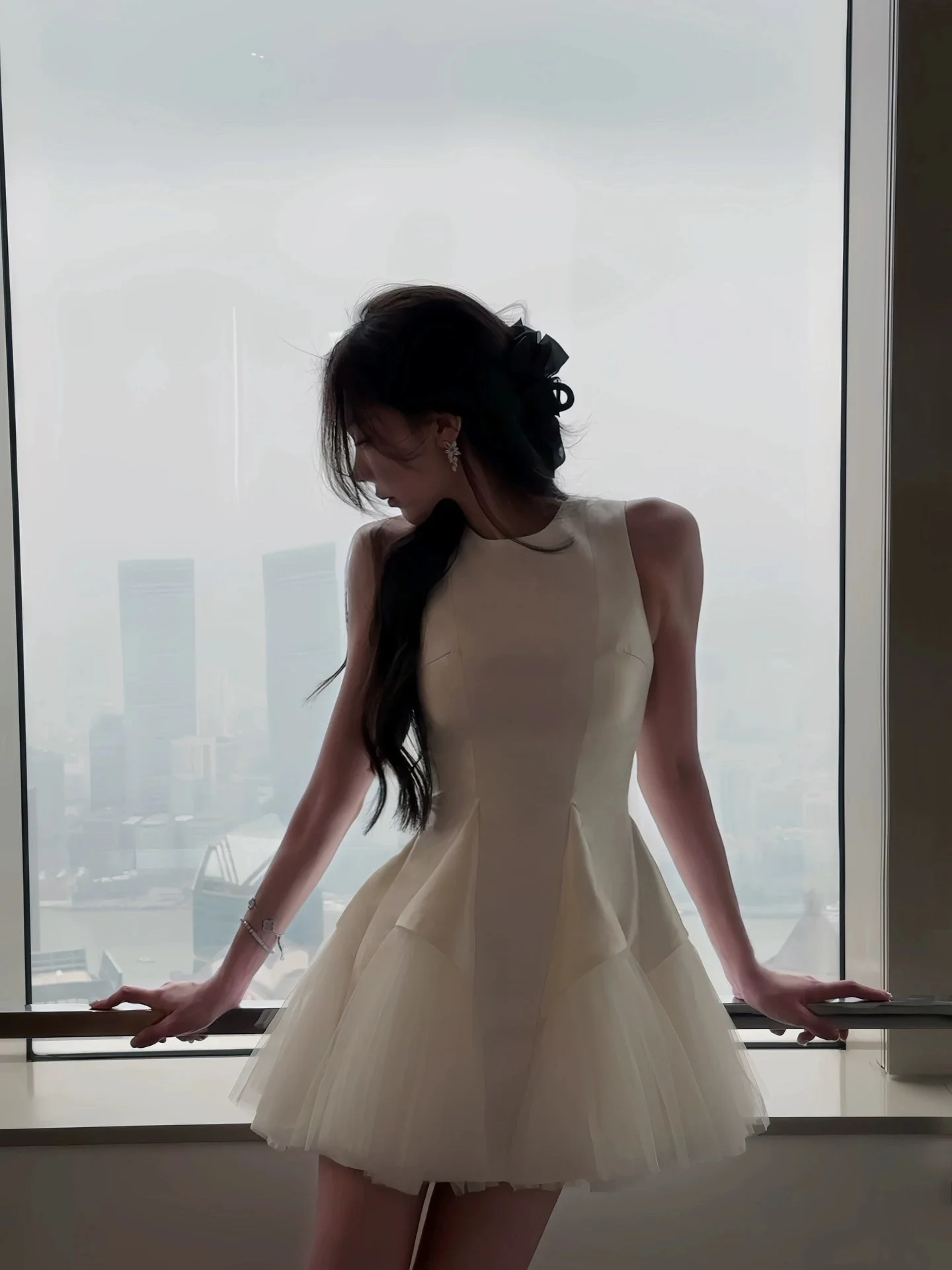 Trendy Ball Gown Scoop White Satin Formal Short 8th Grade Homecoming Dress Summer Middle School Hoco Dresses Birthday Outfits W936 - Deanwangkt