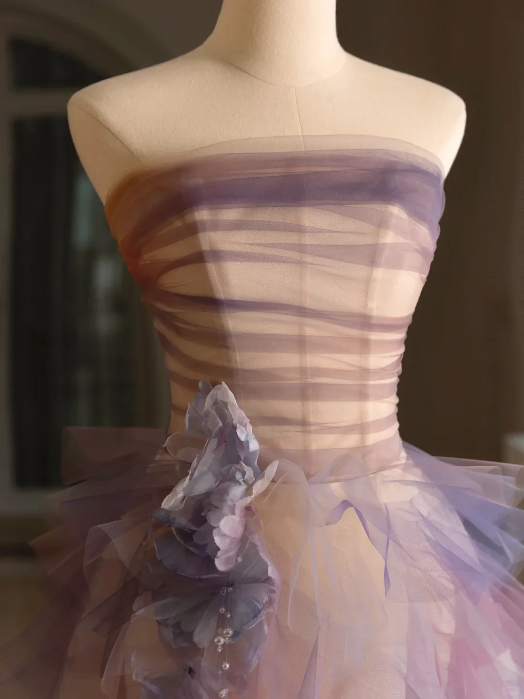 Luxury Ball Gown Strapless Sleeveless Tulle Quinceanera Dress Formal Gowns Vestido De 15 Anos Sweet 16 Dress DH1293 - Deanwangkt