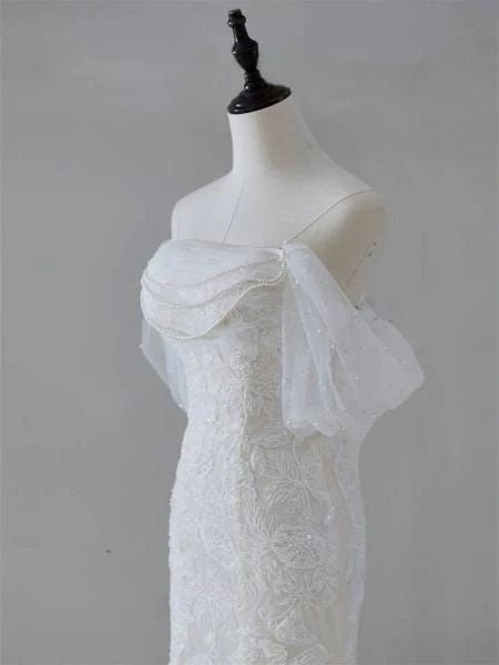 Dreamy Off the shoulder Mermaid wedding dress Custom Wedding Gown Stunning Modern Bridal Dress DP603 - Deanwangkt