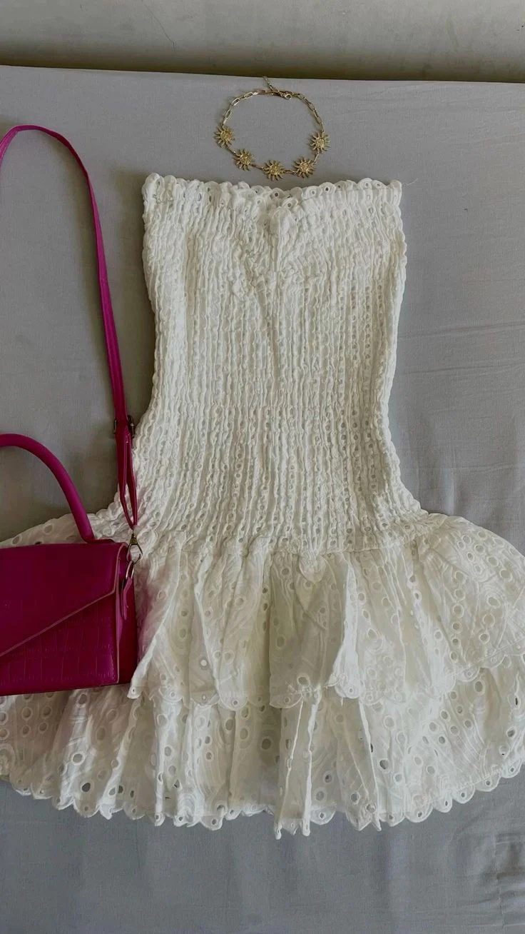 Cute Sheath Strapless White Summer Homecoming Dress Hoco Dress Mini 18th Birthday Outfit Cocktail Dresses DP1939 - Deanwangkt