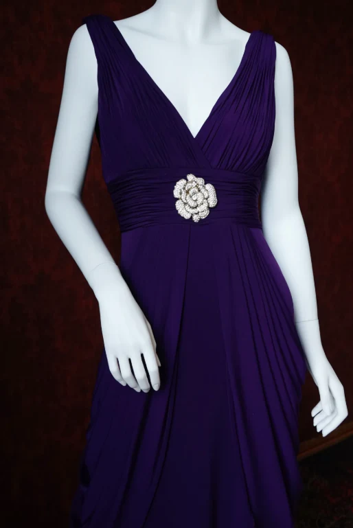 Chic V-neck Sheath Chiffon Long Prom Dresses, Purple Formal Evening Dresses DP3091 - Deanwangkt