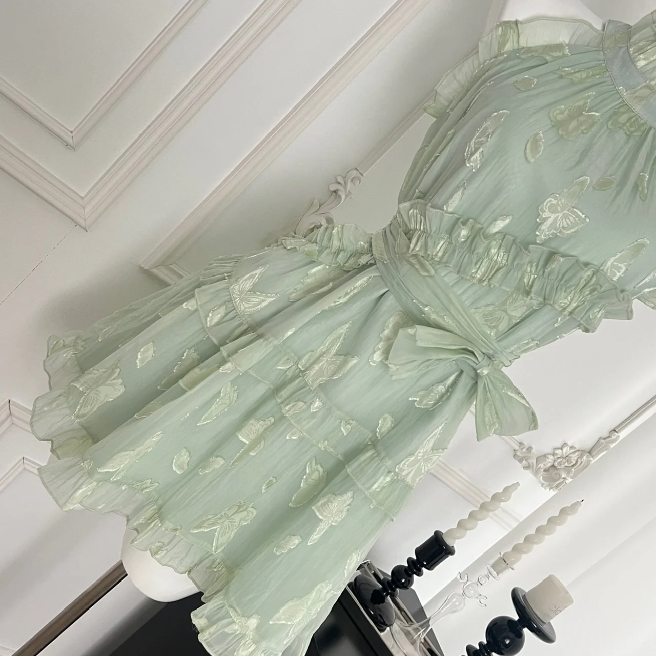Sweet A Line Halter Green Floral Summer Short Women Summer Holiday Dresses DP0020 - Deanwangkt