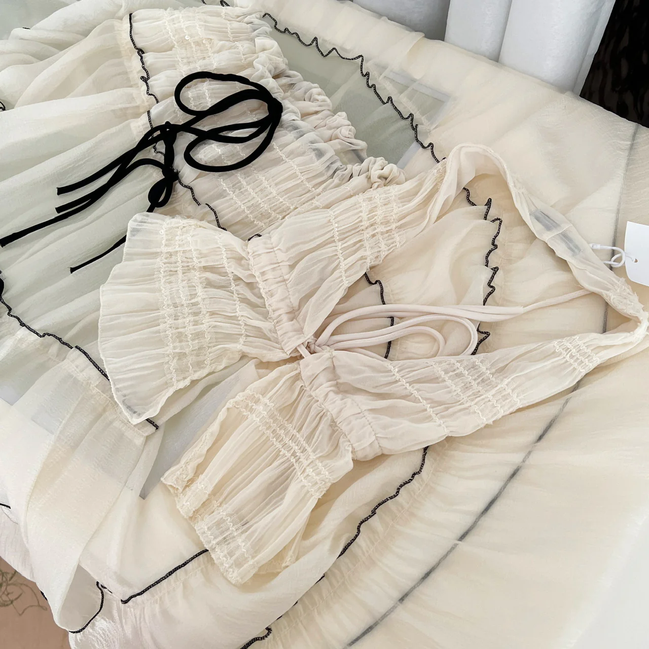 Sexy A line Halter Neckline 2 Pieces Summer Dress Holiday Dresses Party Outfits For Women DP0111 - Deanwangkt