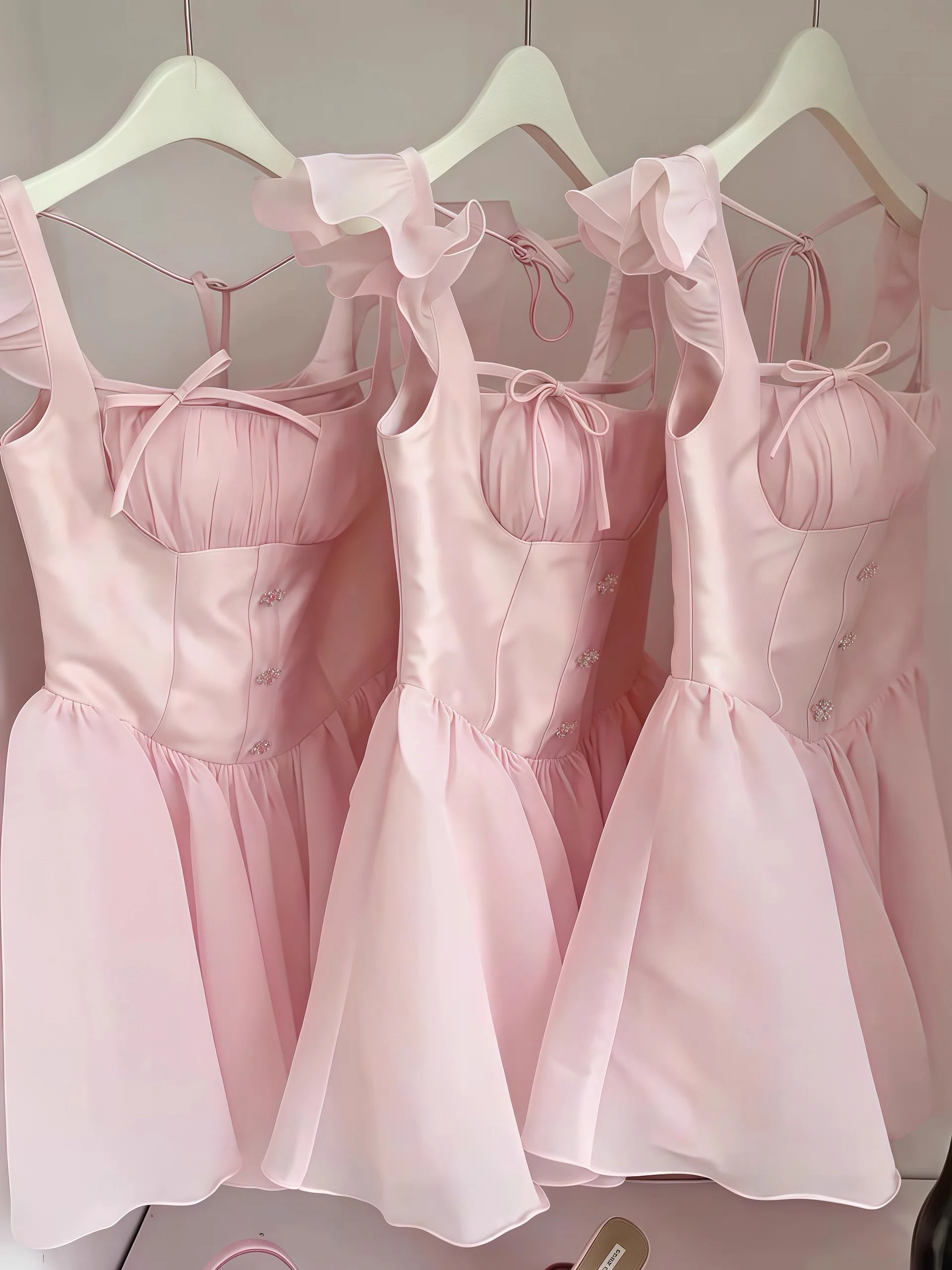 Simple A Line Square Neck Pink Short Formal Homecoming Dresses Party Graduation Dress Dance Hoco Dresses DH2774 - Deanwangkt