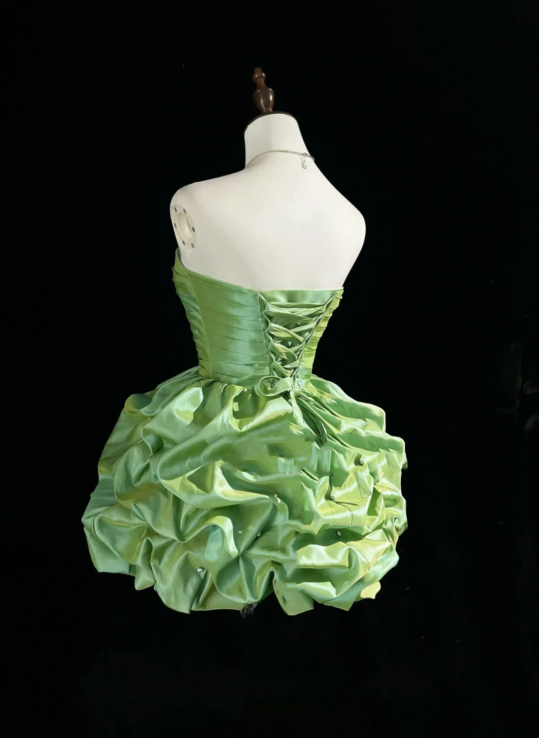 Vintage Ball Gown Sweetheart Taffeta Green Sleeveless Mini Short Formal 8th Grade Homecoming Dresses Summer Middle School Hoco Dress Homecoming Outfits DH669 - Deanwangkt