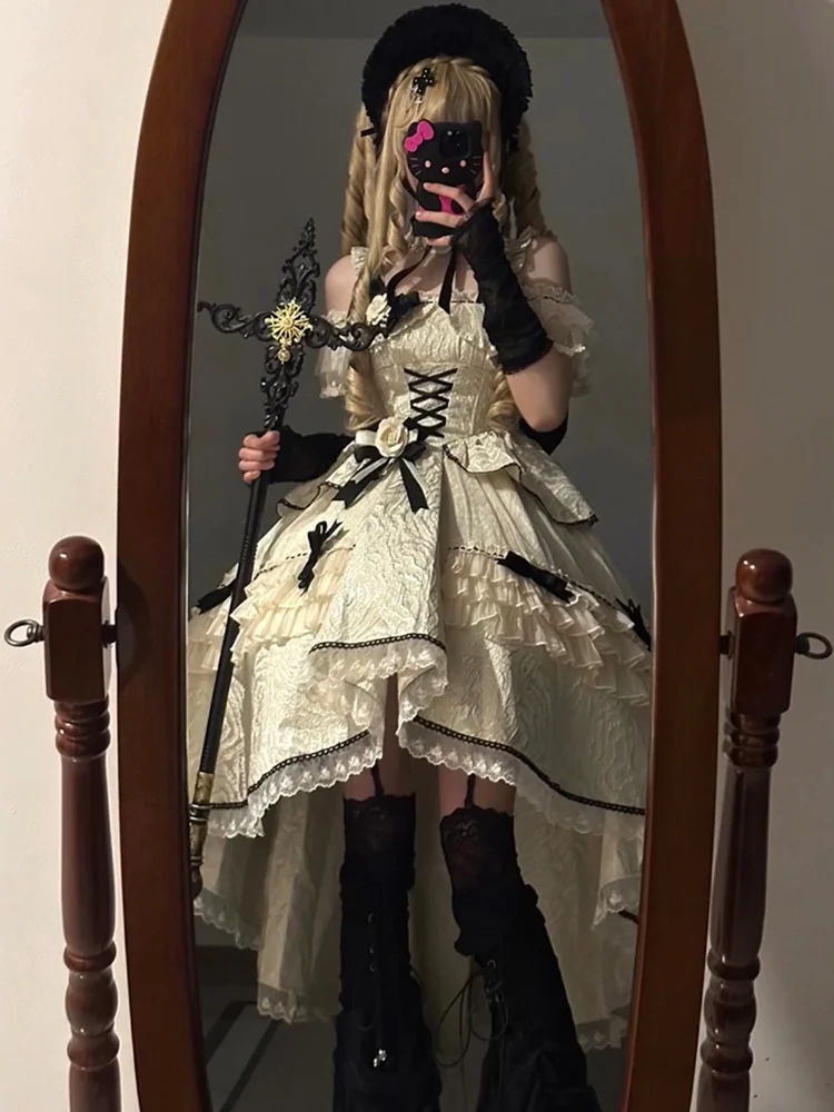 Vintage Ball Gown Off The Shoulder Lace Summer 18th Birthday Dress With Sleeves Lolita Dresses Birthday Outfits W1118 - Deanwangkt