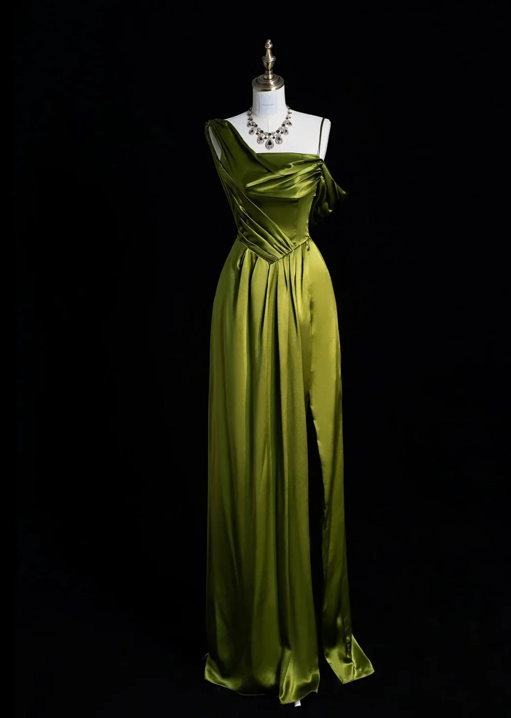 Simple Sheath Long Prom Dresses Satin Green Evening Gown DP3783 - Deanwangkt