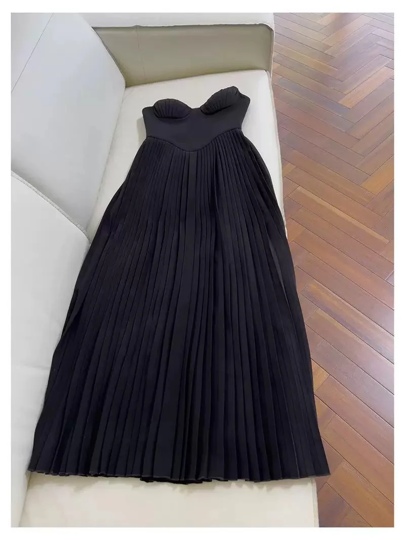 Elegant A line Spaghetti Straps Black Chiffon Sleeveless Long Evening Party Gowns Evening Formal Dresses Prom Dress W926 - Deanwangkt