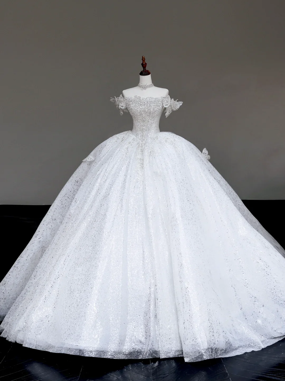 Unique Bridal Gown Ball Gown Off The Shoulder White Sequin Wedding Dresses Bridal Gowns DP719 - Deanwangkt