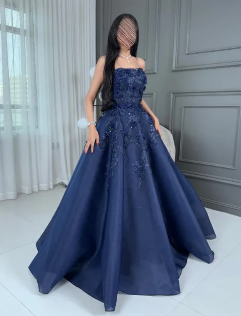 Sexy Prom Gown Formal Saudi Arabia Strapless A-line Floor Length Long Prom Dress DP276 - Deanwangkt