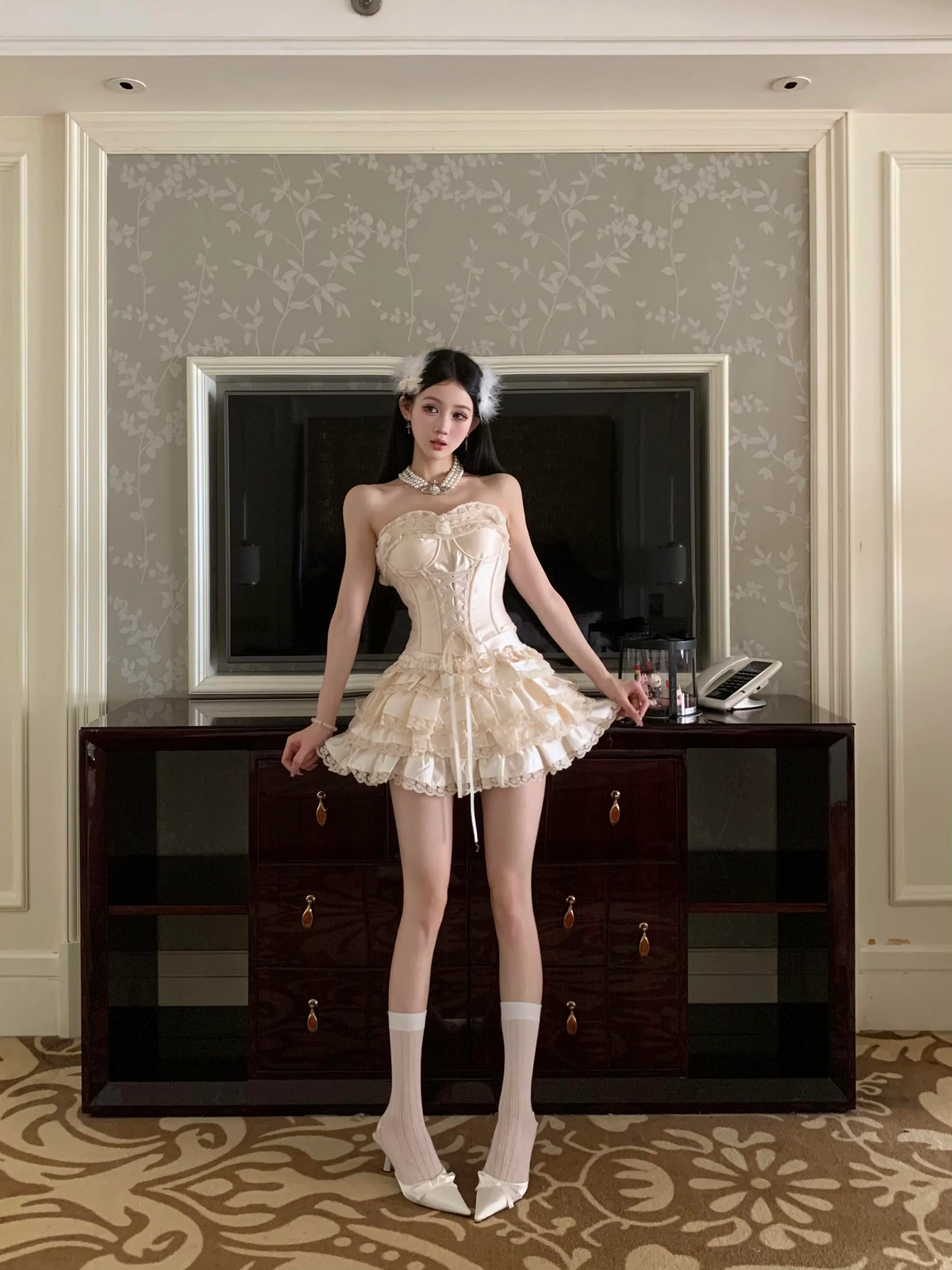 Cute Ball Gown Short Ruffles Homecoming Dress Summer Hoco Dresses Cocktail Dress For Senior Teens DP1782 - Deanwangkt