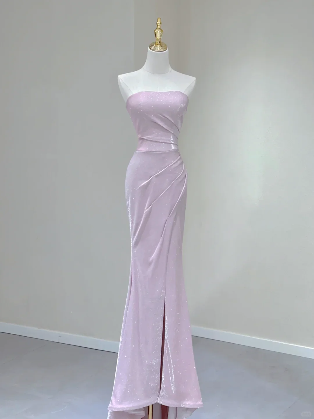 Pretty Mermaid Strapless Sequin Long Pink Prom Dresses Graduation Dress High School Classy Evening Dresses DP394 - Deanwangkt