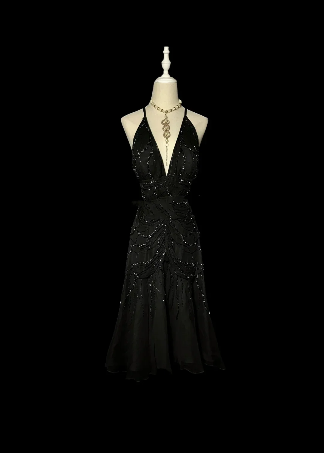 Vintage Mermaid Halter Chiffon Black Formal 7th Grade Homecoming Dresses Middle School Short Prom Dress Hoco Outfits DH1332 - Deanwangkt