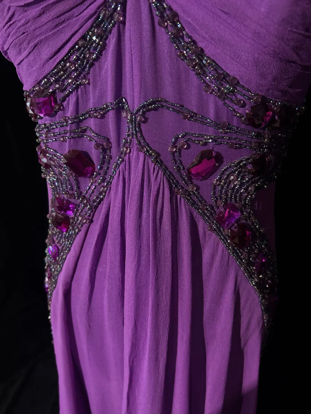 Retro A Line Halter Grape Chiffon Sleeveless With Beads Long Flowers Prom Dresses Party Dress 21st Birthday Outfits Graduation Dresses DH2658 - Deanwangkt