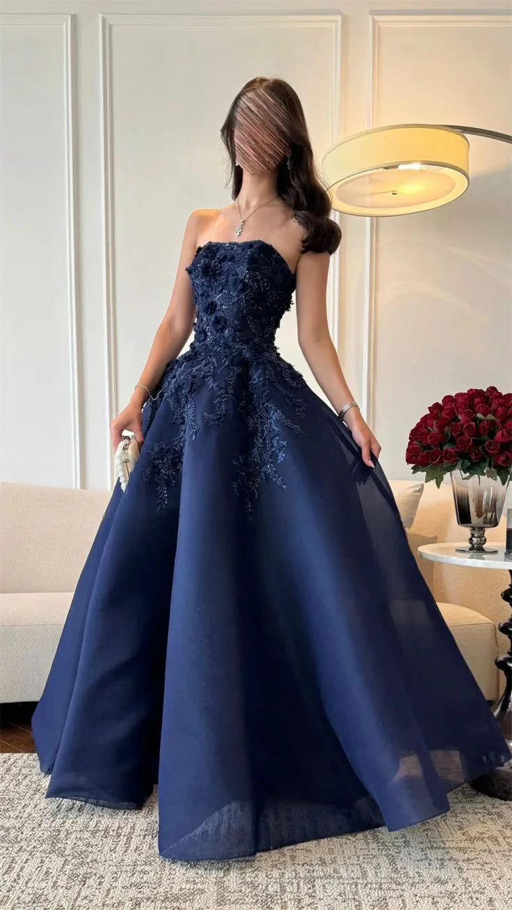 Sexy Prom Gown Formal Saudi Arabia Strapless A-line Floor Length Long Prom Dress DP276 - Deanwangkt