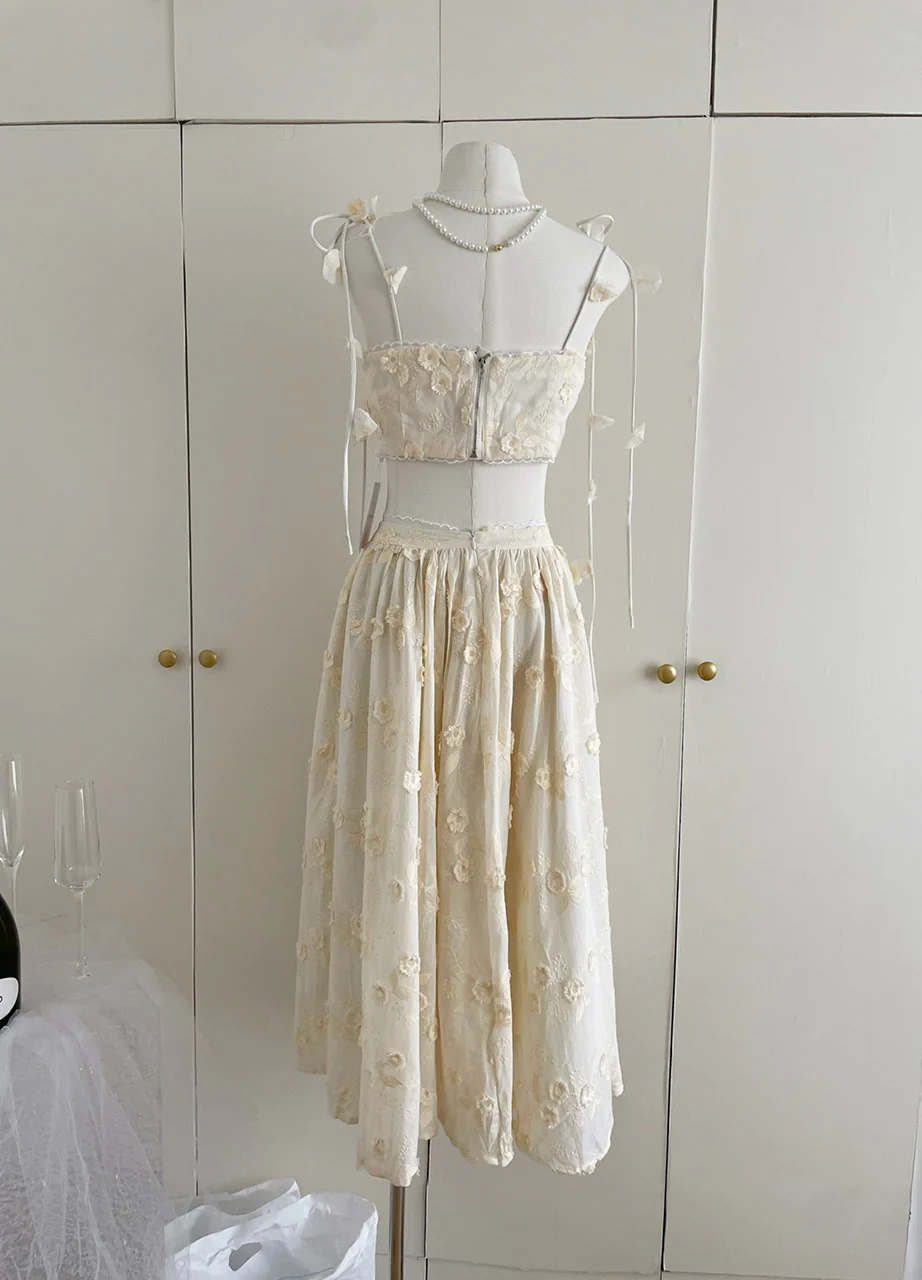 Sexy A line Spaghetti Straps 2 Pieces Summer Dress Holiday Dresses Party Birthday Outfits For Women DP0124 - Deanwangkt