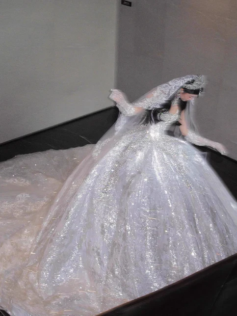 Luxury Sweetheart Neck Ball Gown Beaded Long Wedding Dresses Tulle White Bridal Dresses Sleeveless Bridal Gowns DP3697 - Deanwangkt