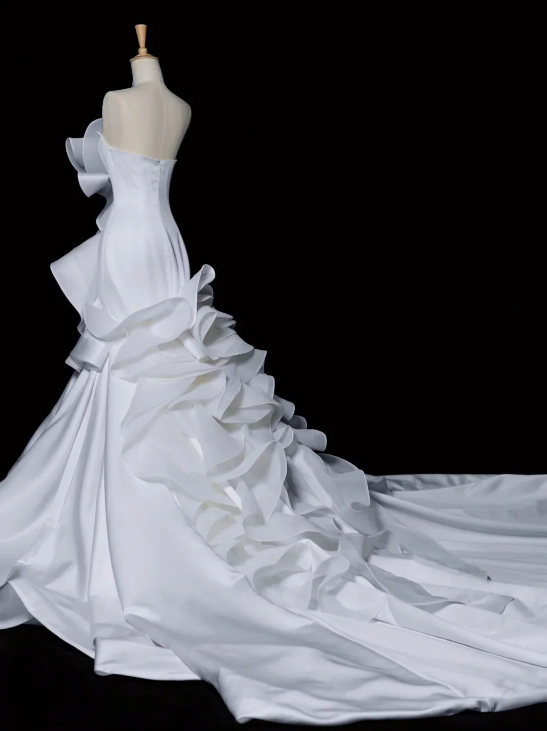 Pretty Wedding Dress Mermaid Strapless White Satin Long Vintage Wedding Dresses Bridal Gowns Brides Gown DH347 - Deanwangkt