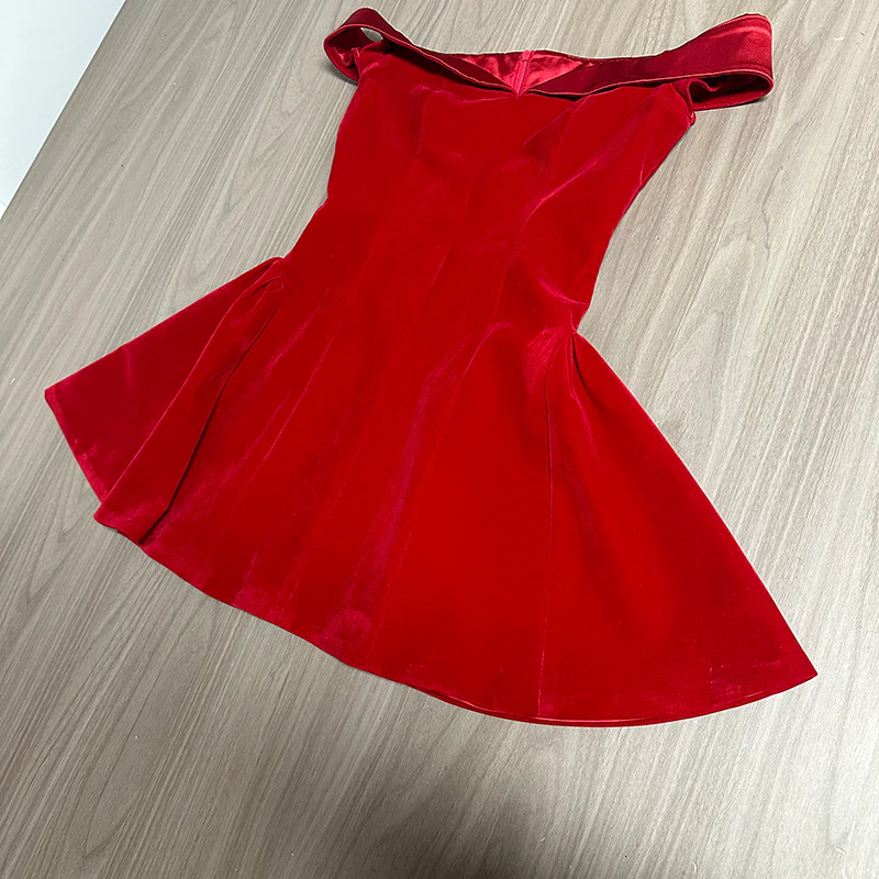 Modest A line Off The Shoulder Red Short Formal Homecoming Dress Short 20th Birthday Outfits Graduation Dress Cocktail Dresses DH2483 - Deanwangkt