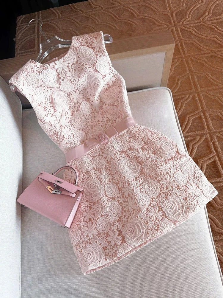 Elegant A line Scoop Lace Short White Mini Formal 8th Grade Homecoming Dresses Middle School Cocktail Dress Hoco Outfits DH2637 - Deanwangkt