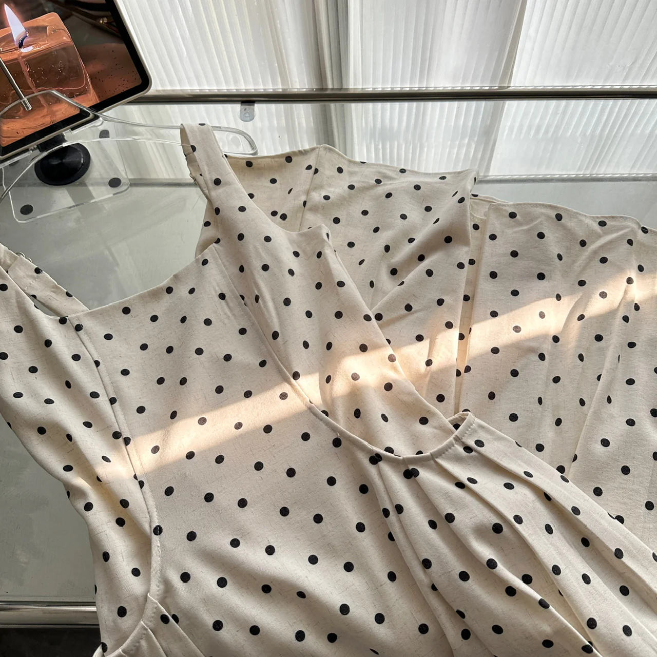 Sexy A line Square Neckline White Lace Summer Polka Dots Dress Holiday Party Outfits For Women DP0109 - Deanwangkt