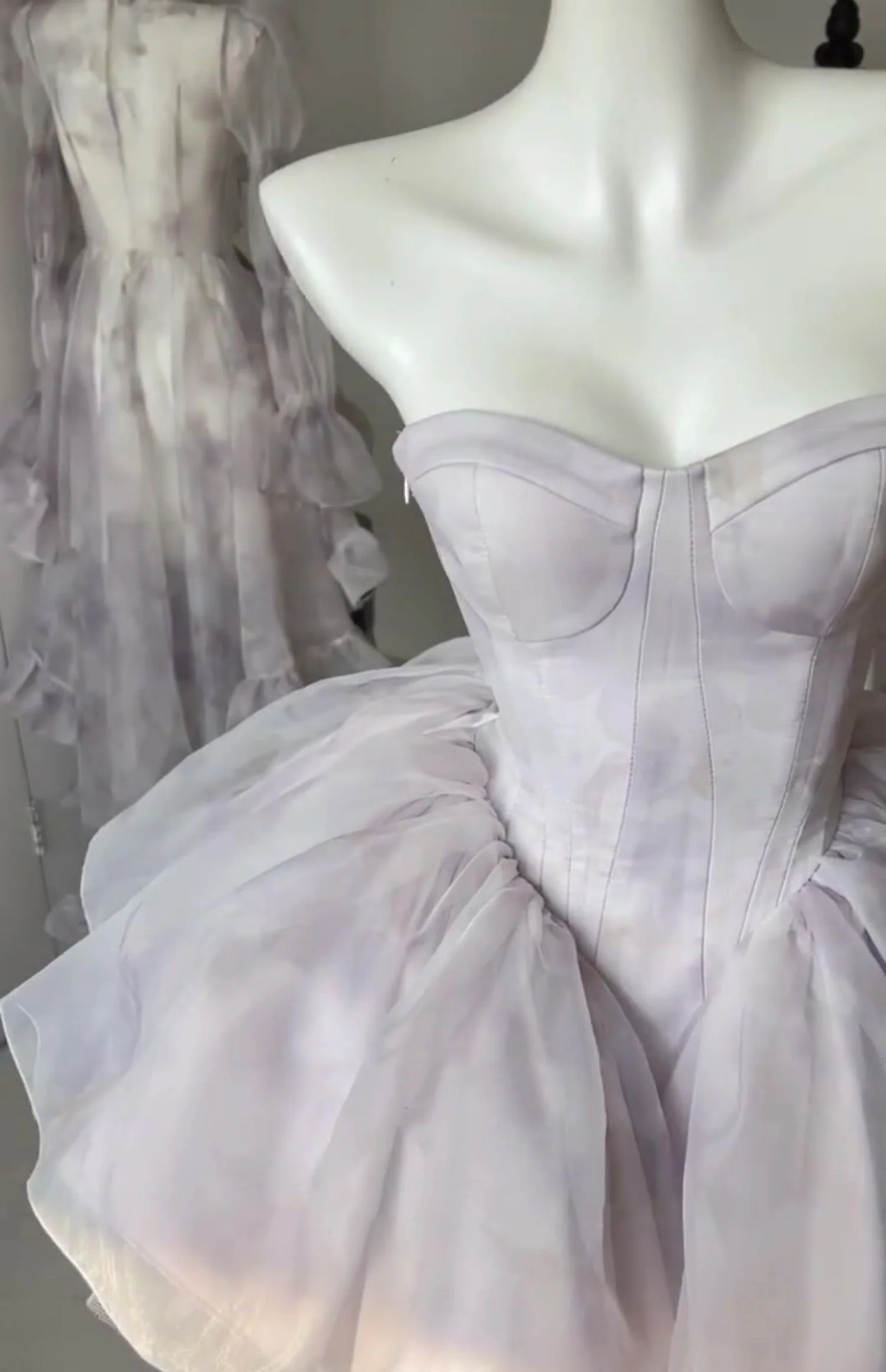 Pretty Ball Gown Short Lilac Tulle Homecoming Dress Summer Hoco Dresses Cocktail Dress For Senior Teens DP1791 - Deanwangkt