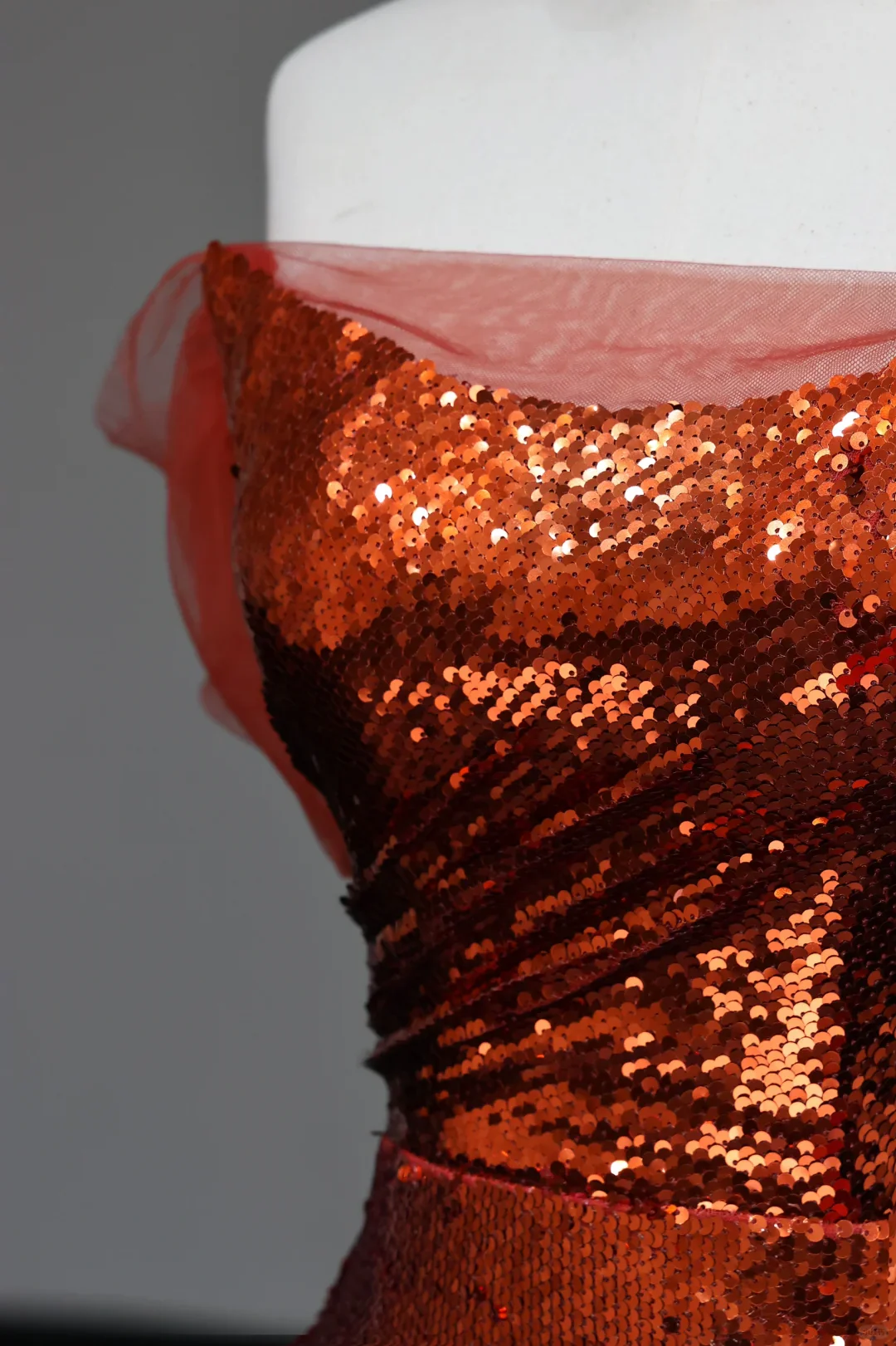 Gorgeous Mermaid Off The Shoulder Rust Red Sequin Long Prom Dresses Graduation Dresses DP674 - Deanwangkt