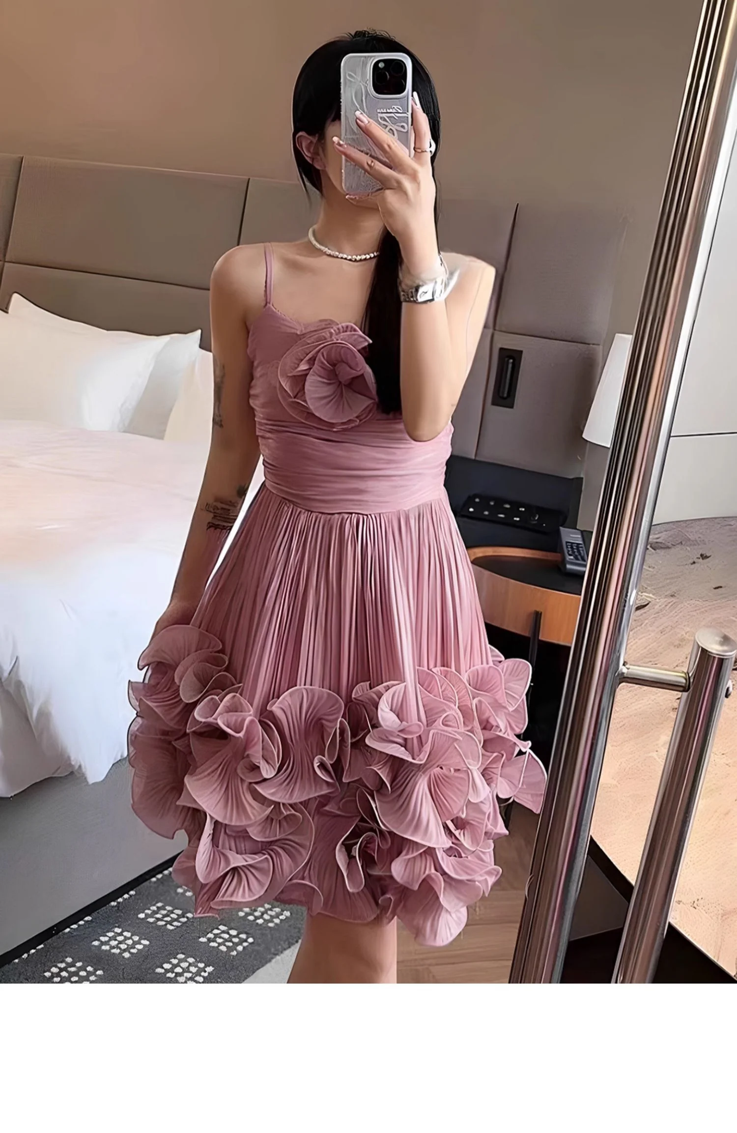 Pretty Ball Gown Spaghetti Straps Dusty Pink Formal Homecoming Dresses Short 16th Birthday Outfits Graduation Dress Mini Hoco Dresses DH2530 - Deanwangkt