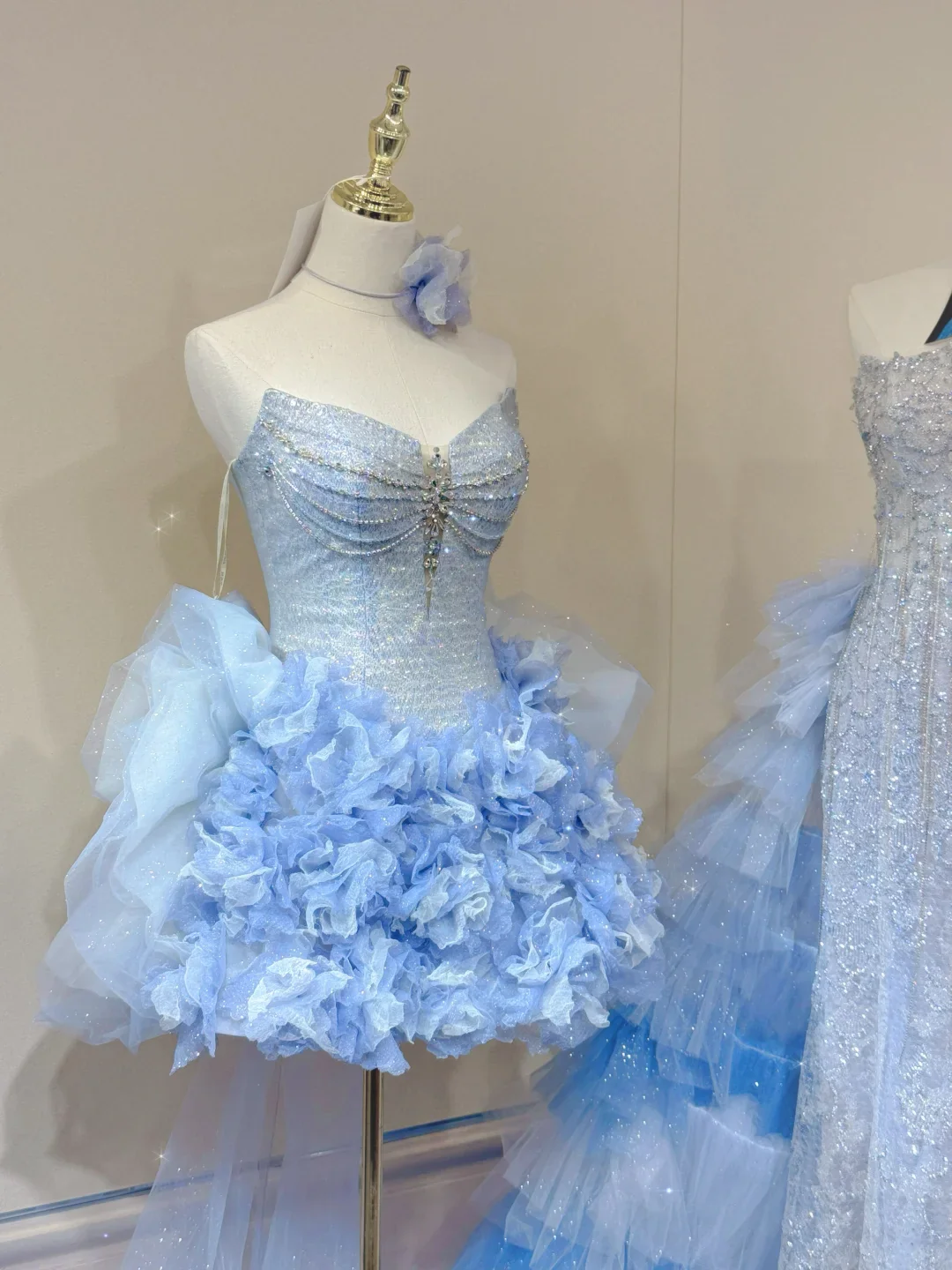 Cute Ball Gown Sweetheart Light Sky Blue Tulle Short Mini Formal 8th Grade Homecoming Dresses Middle School Cocktail Dress Hoco Outfits DH2558 - Deanwangkt
