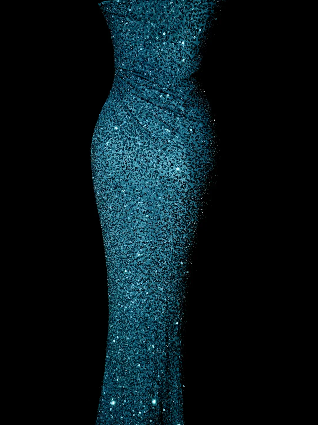 Classy Mermaid One Shoulder Blue Sequin Beads Long Evening Dress Prom Dresses H2966 - Deanwangkt