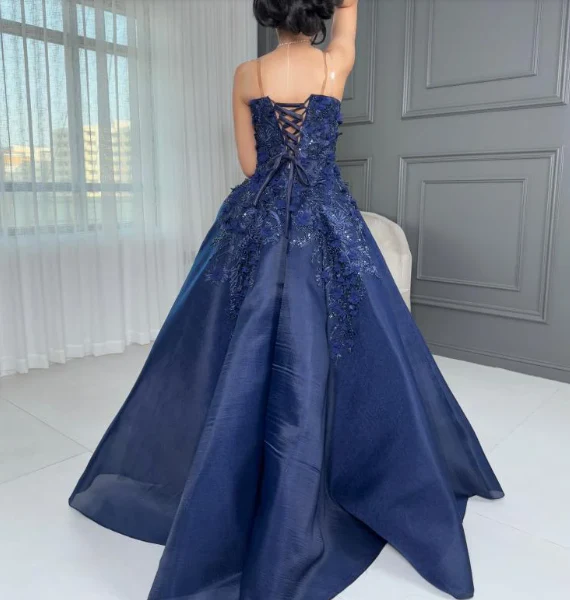 Sexy Prom Gown Formal Saudi Arabia Strapless A-line Floor Length Long Prom Dress DP276 - Deanwangkt