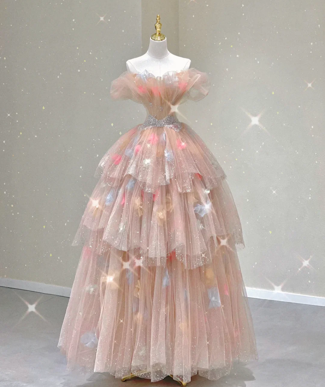 Modest Ball Gown Off The Shoulder Pink Long Prom Dresses High School Outfits Graduation Dress Evening Dresses DP425 - Deanwangkt