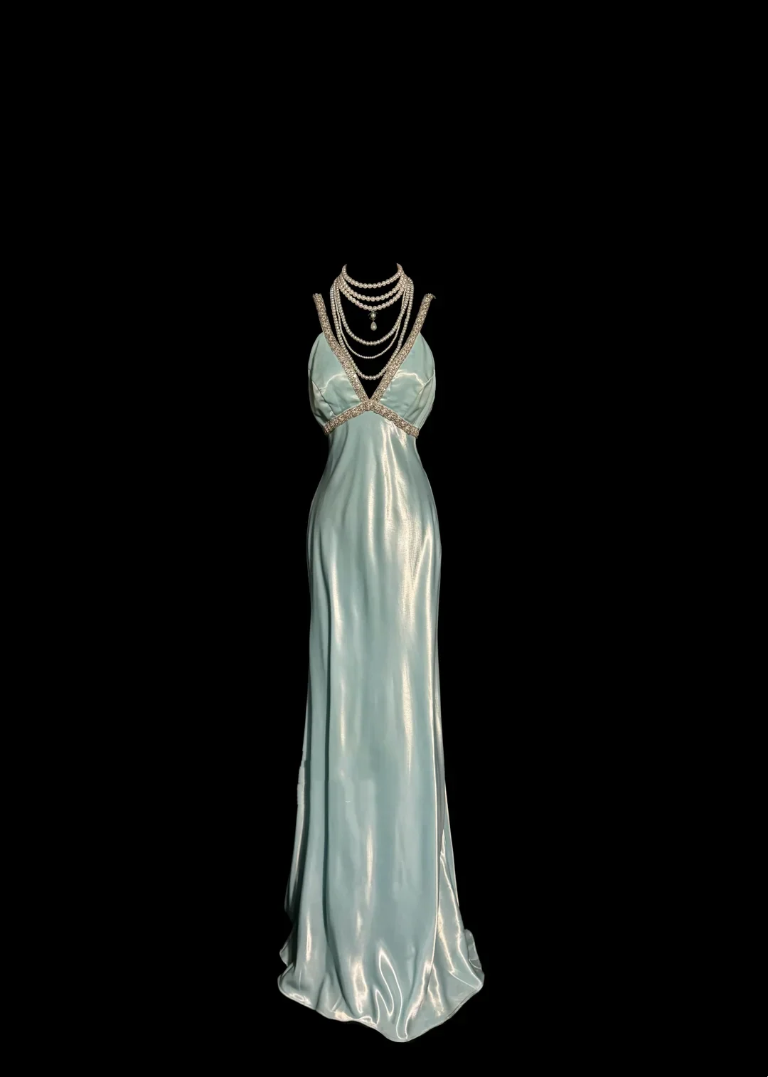 Vintage Sheath Straps Light Sky Blue 90s Long Prom Dresses Party Dress 20th Birthday Outfits Graduation Dresses W853 - Deanwangkt